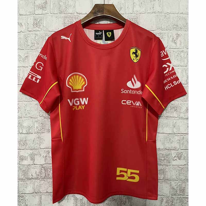 Camiseta Scuderia Ferrari F1 Racing Team Carlos Sainz #55 Rojo 2024